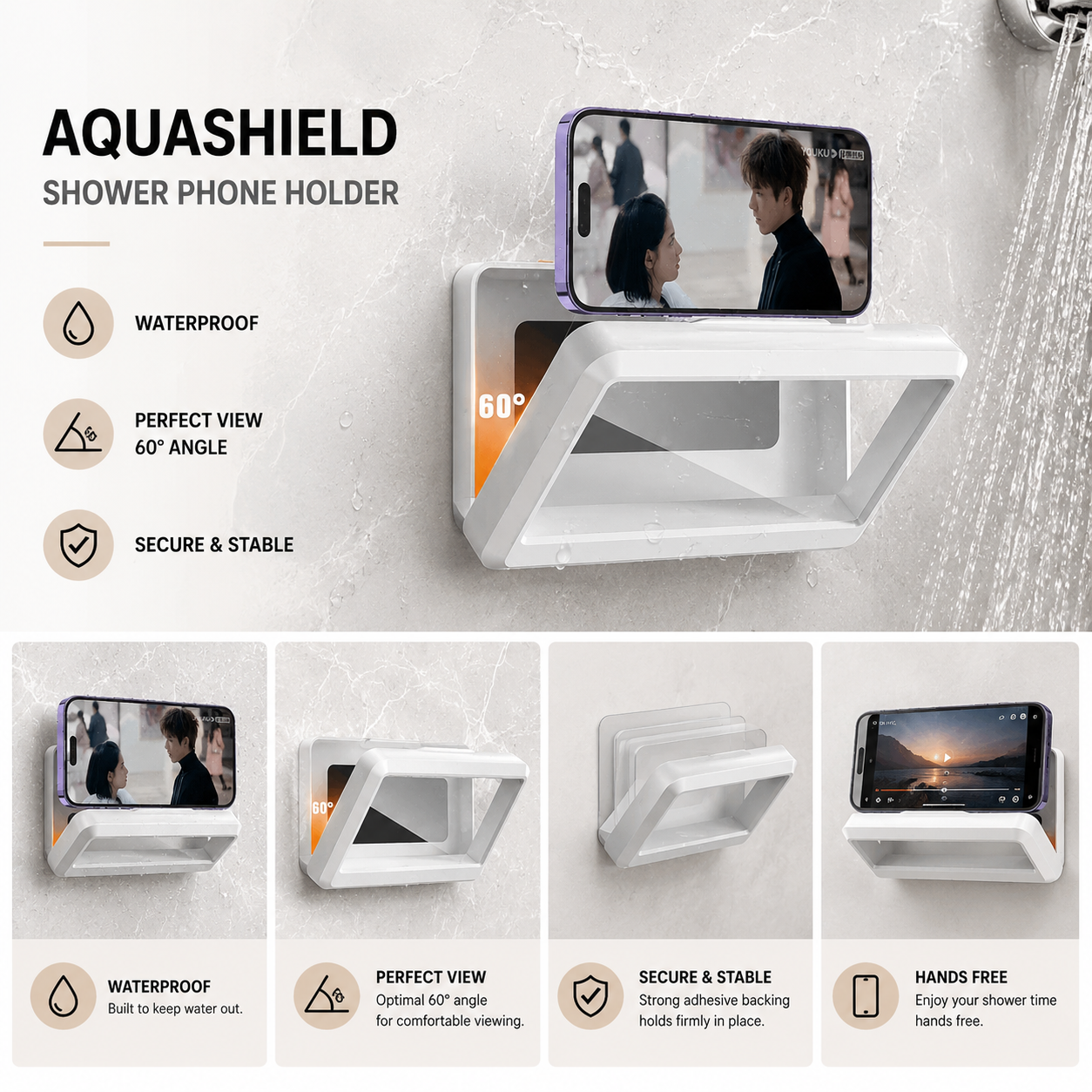 AquaShield Shower Phone Holder