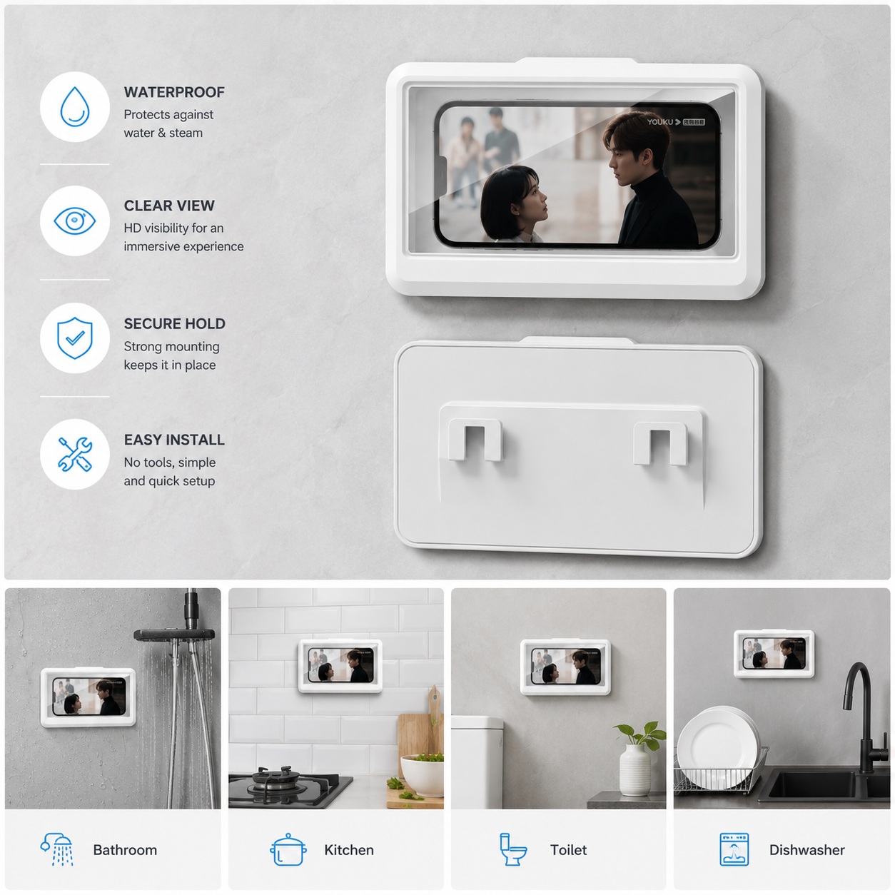 AquaShield Shower Phone Holder